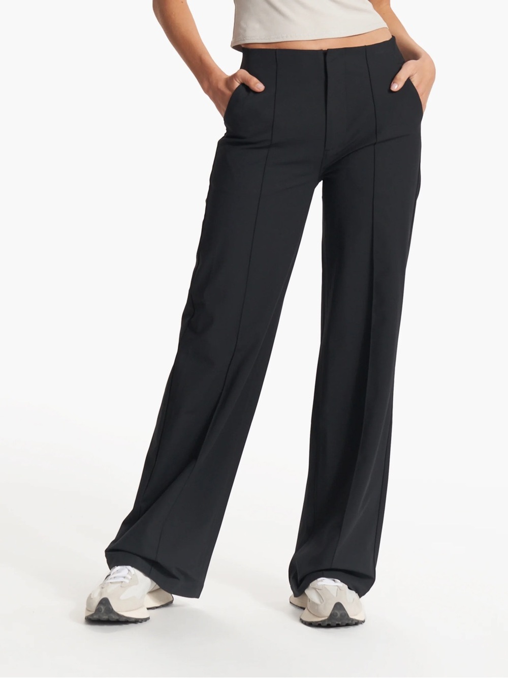 Vuori Meta Wide-Leg Trousers — Black